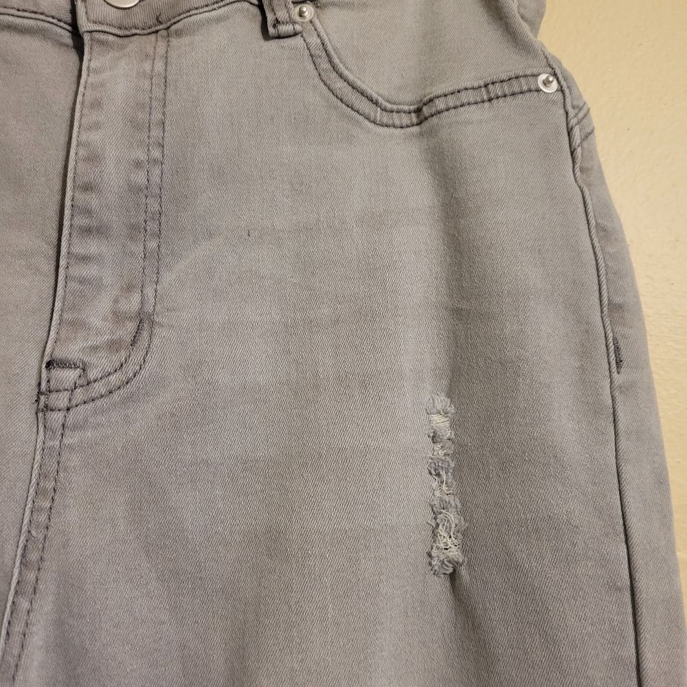 Fashion Nova Beacon Body Lifting Ripped High Rise Stretch Skinny Gray Denim SZ11 - Picture 9 of 14